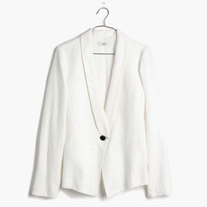 Madewell White Linen One Button Blazer Size: 0